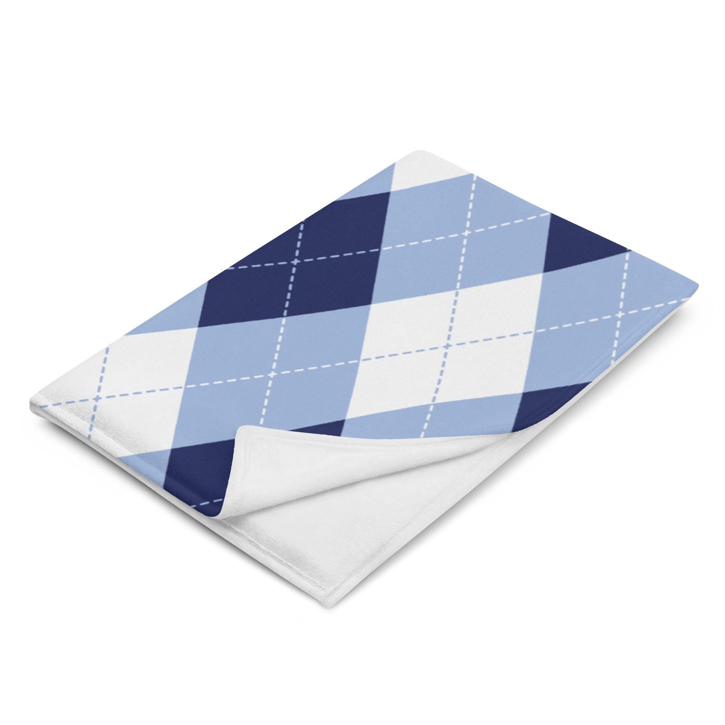 North Carolina Blue Argyle Print Throw Blanket