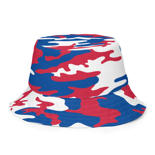 Buffalo Red, White and Blue Camo Bucket Hat