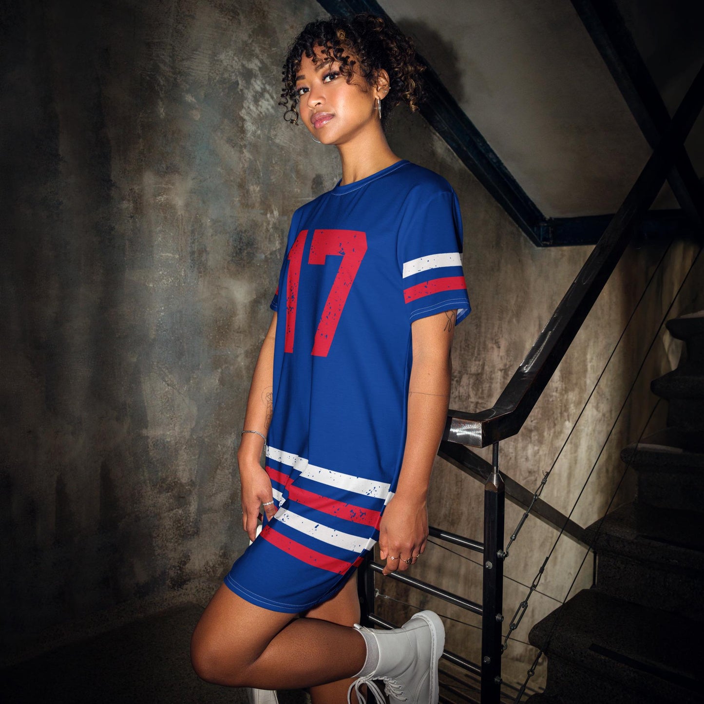 Josh Allen 17 Buffalo Bills Jersey T Shirt Dress