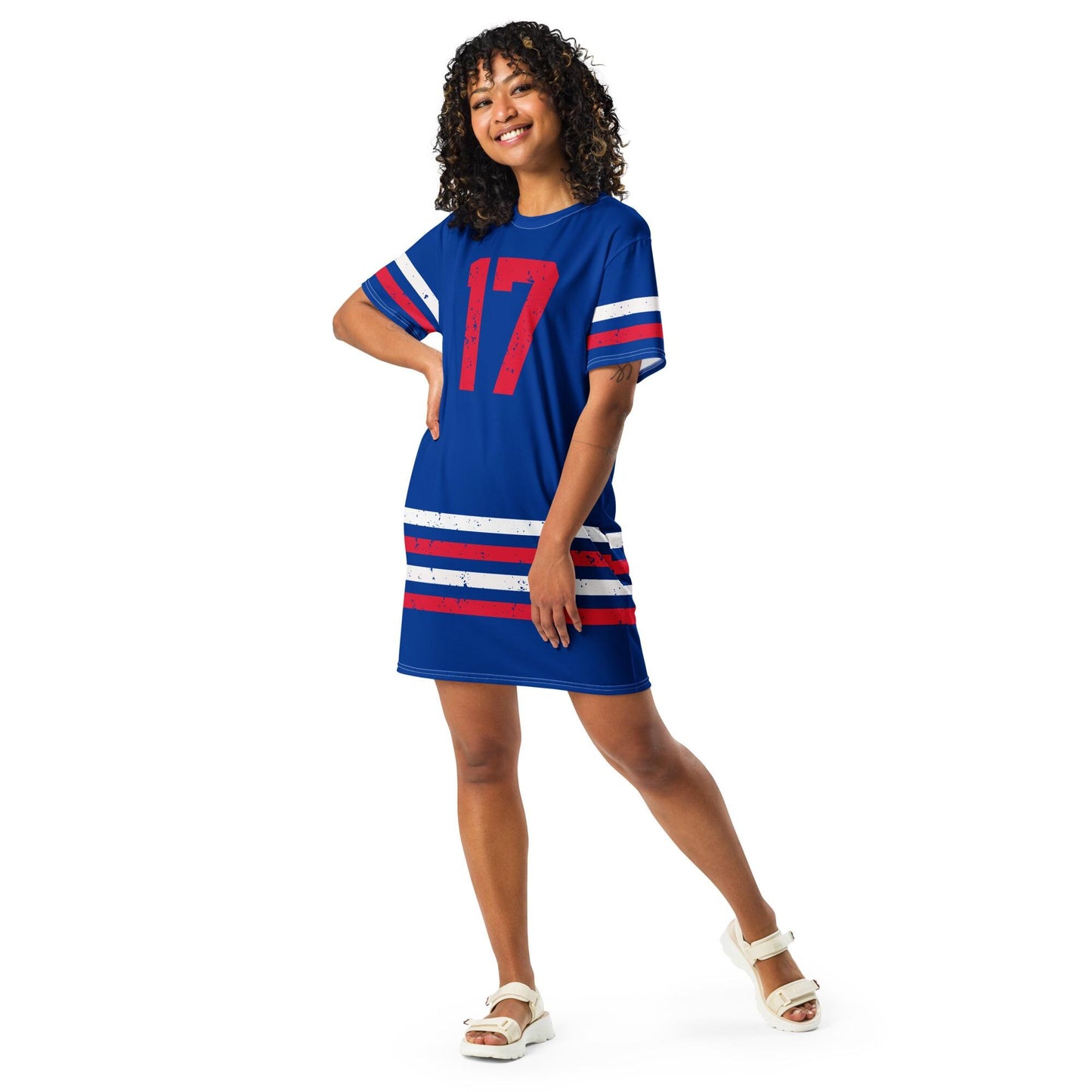 Josh Allen 17 Buffalo Bills Jersey T Shirt Dress