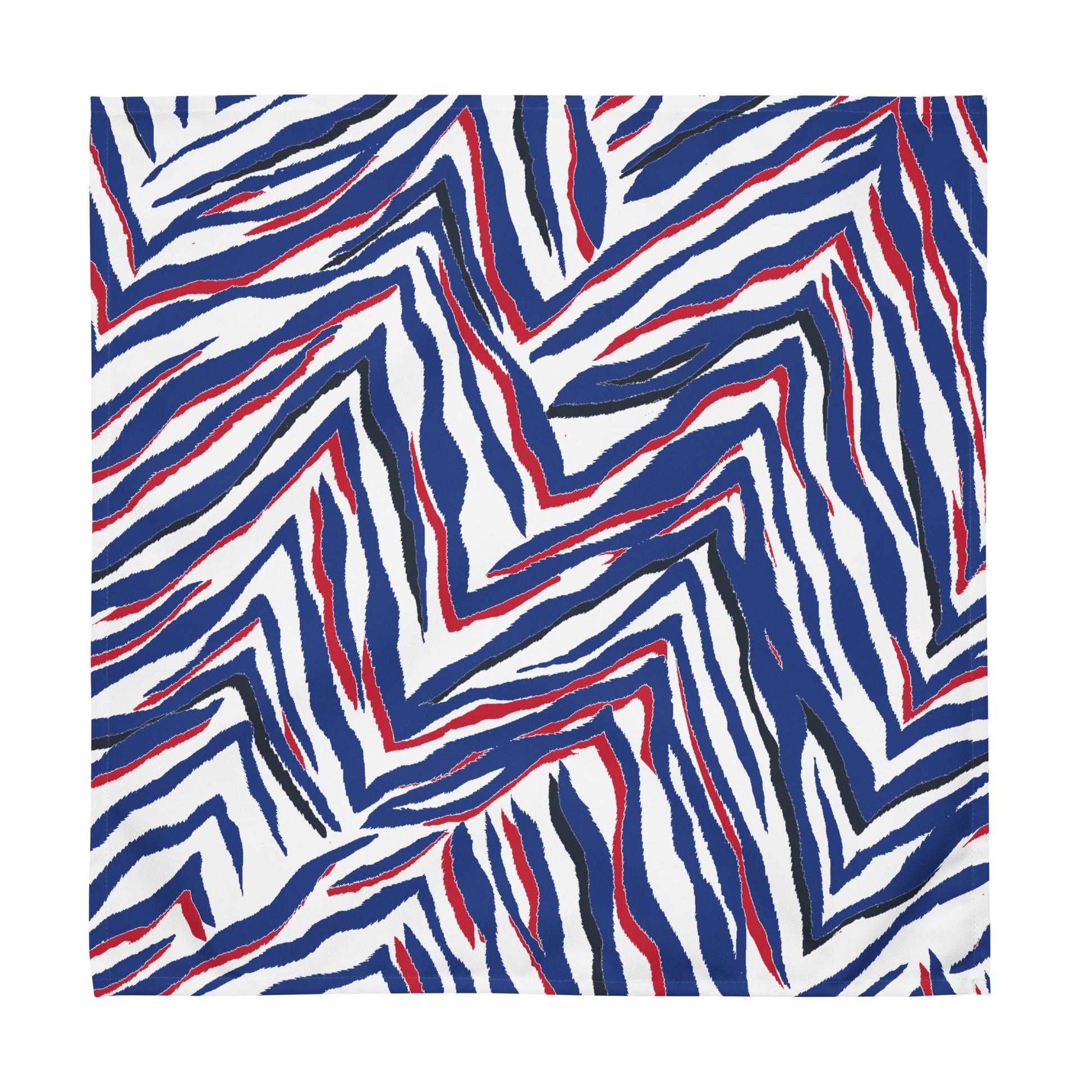Buffalo Blue and Red Zebra Print Cloth Napkins Bills Mafia Gift Party Supplies - Set of 4