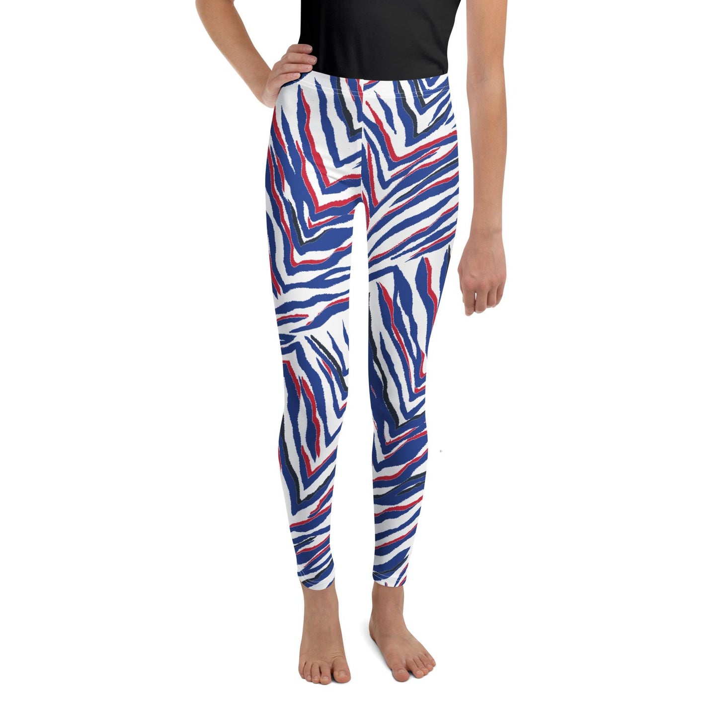 Buffalo Blue and White Zebra Print Youth Leggings