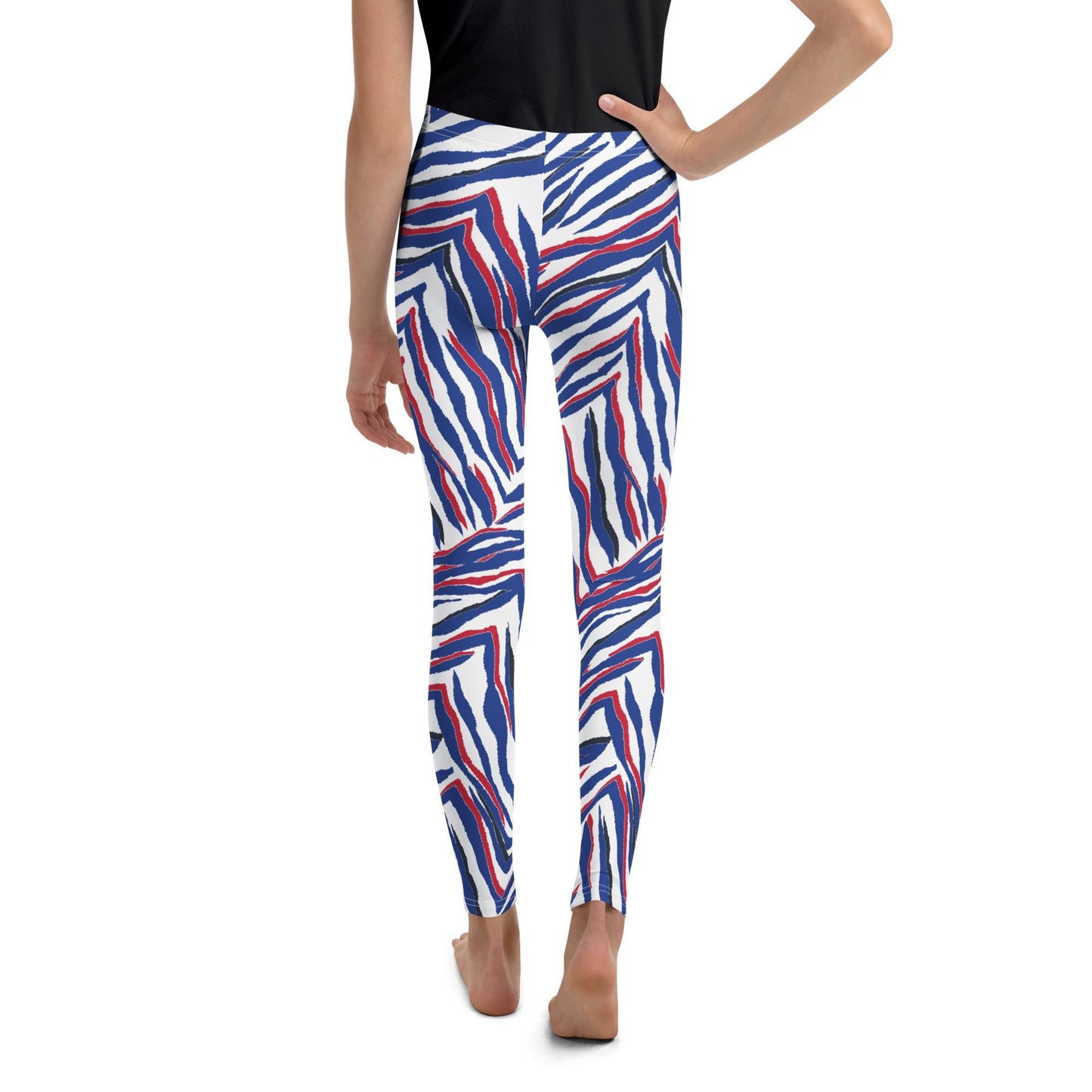 Buffalo Blue and White Zebra Print Youth Leggings