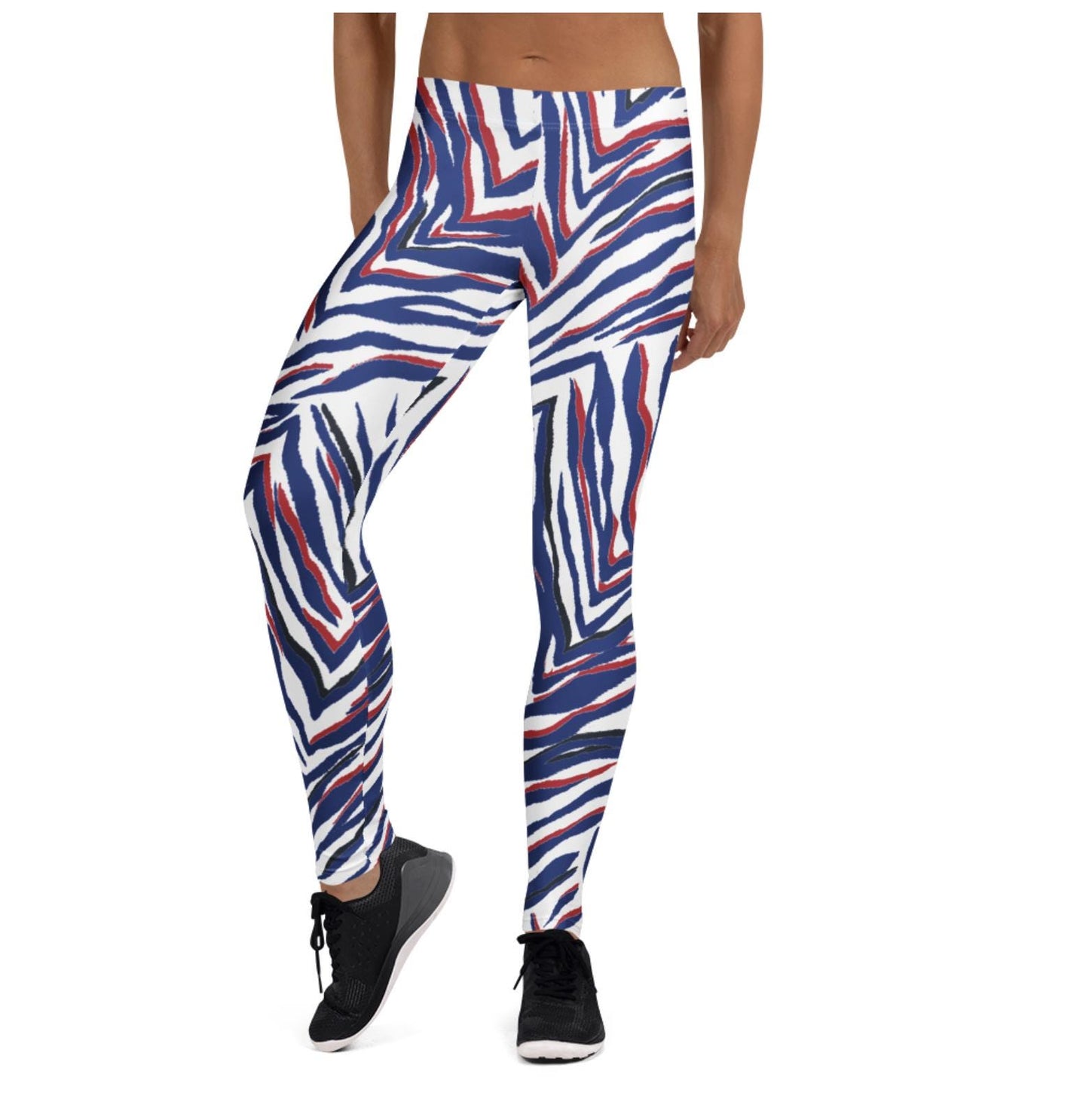 Buffalo Blue and White Zebra Print Leggings