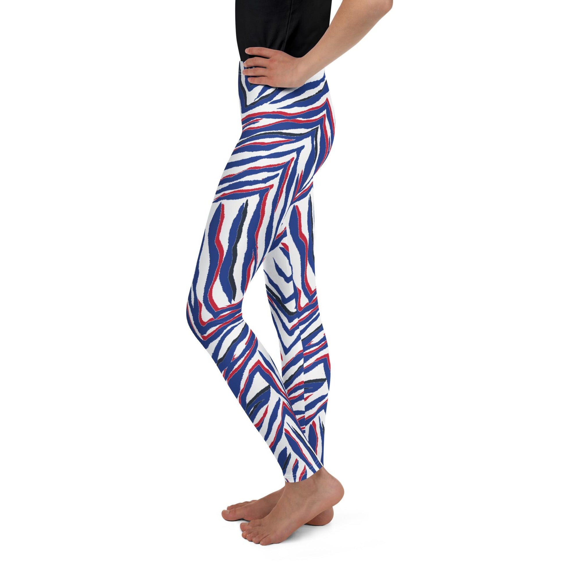 Buffalo Blue and White Zebra Print Youth Leggings