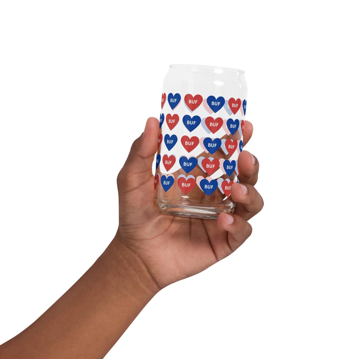 Buffalove Buffalo Bills Fan Can-Shaped glass with Straw and Lid