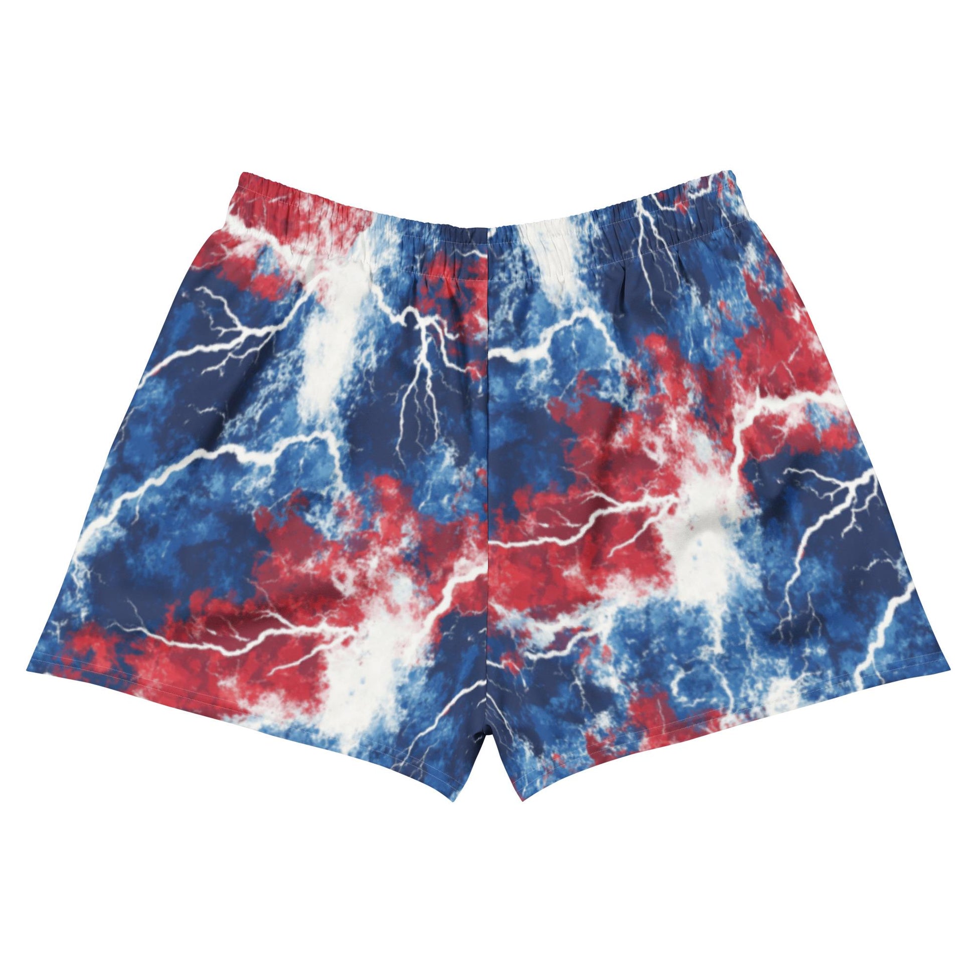 Buffalo Tie Dye Lightning Red White and Blue All-Over Print Unisex Athletic Shorts