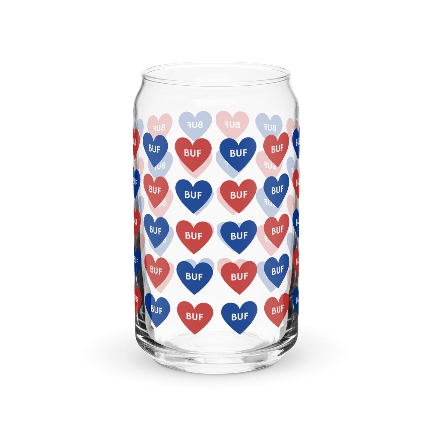 Buffalove Buffalo Bills Fan Can-Shaped glass with Straw and Lid