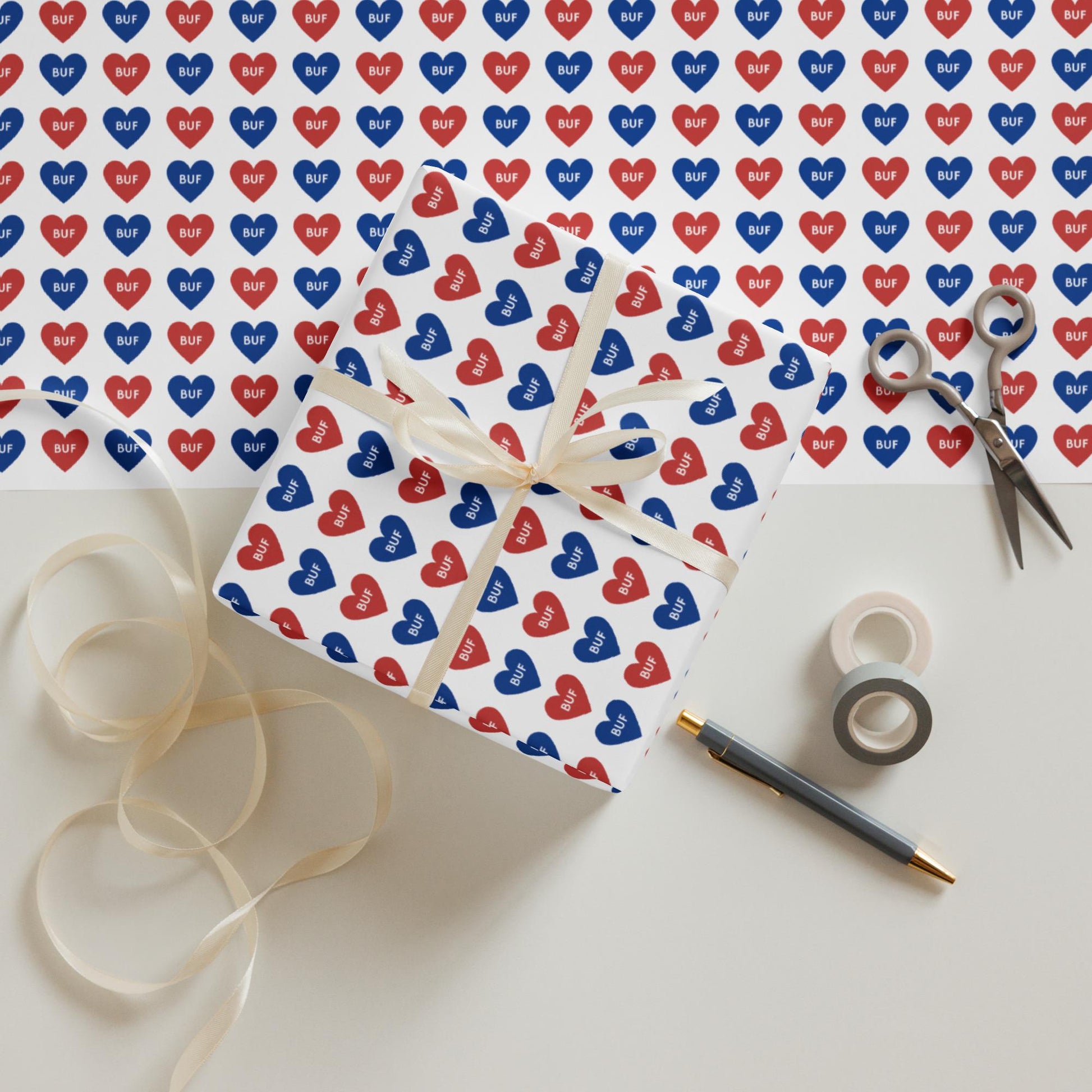 Buffalove Printed Wrapping paper sheets | Buffalo Bills Fan Gift